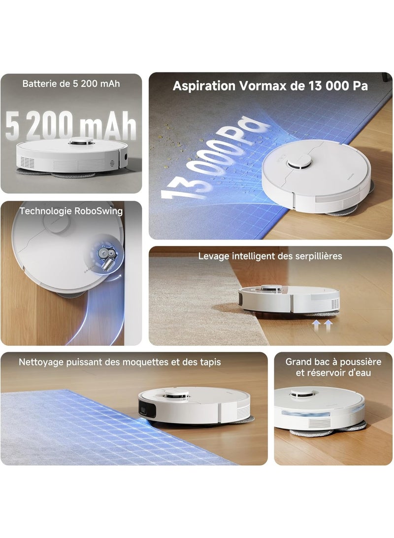 Dreame L10s Pro Gen 2 Robot Vacuum Cleaner 7000 Pa, Automatic Mop Lifting, Ultrasonic Carpet Detection, Compatible with Siri/Dreamehome, Pet Hair, Hard Floor and Carpet - Image 3