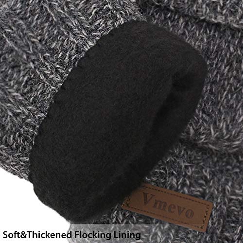 ViGrace Winter Knitted Convertible Fingerless Gloves Wool Mittens Warm Mitten Glove for Women and Men - Image 2