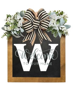 Y&D Welcome Sign Creative Bowknot Letter Wreath In Front Of The Door Outdoor Decoration Props For The Courtyard 30x35CM  - Image 1