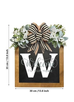 Y&D Welcome Sign Creative Bowknot Letter Wreath In Front Of The Door Outdoor Decoration Props For The Courtyard 30x35CM  - Image 2