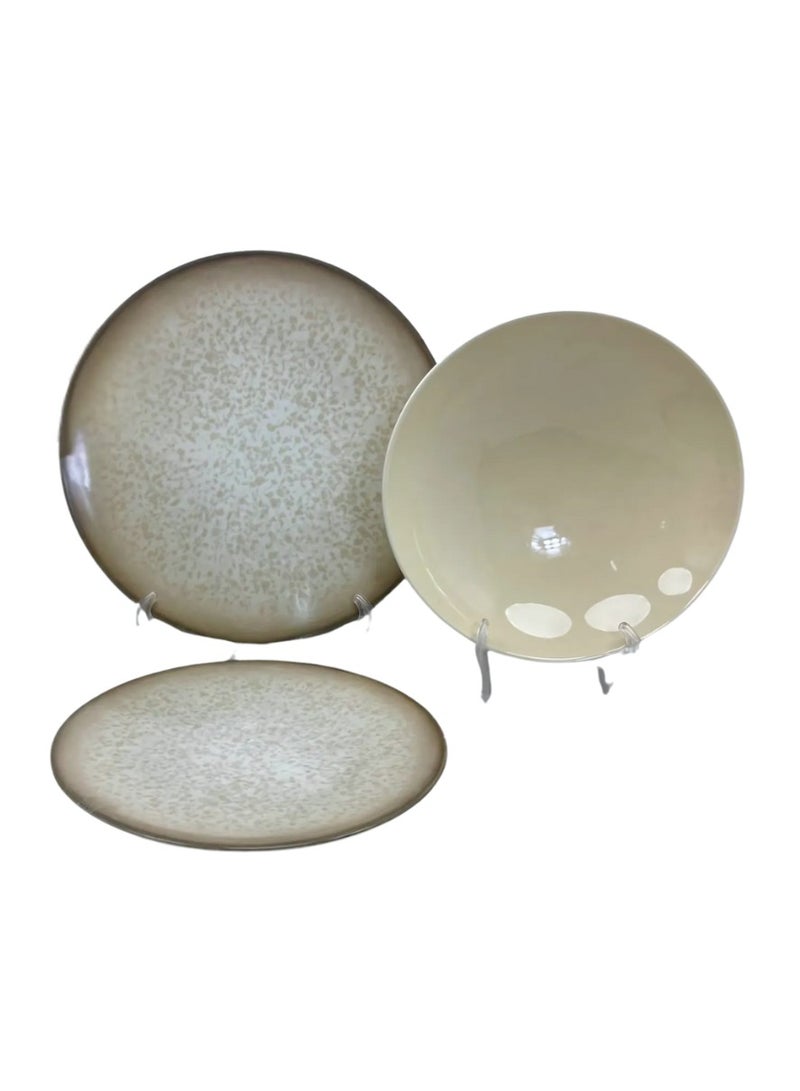 Lotus 18-piece porcelain dinner set, microwave and dishwasher safe  Lotus 