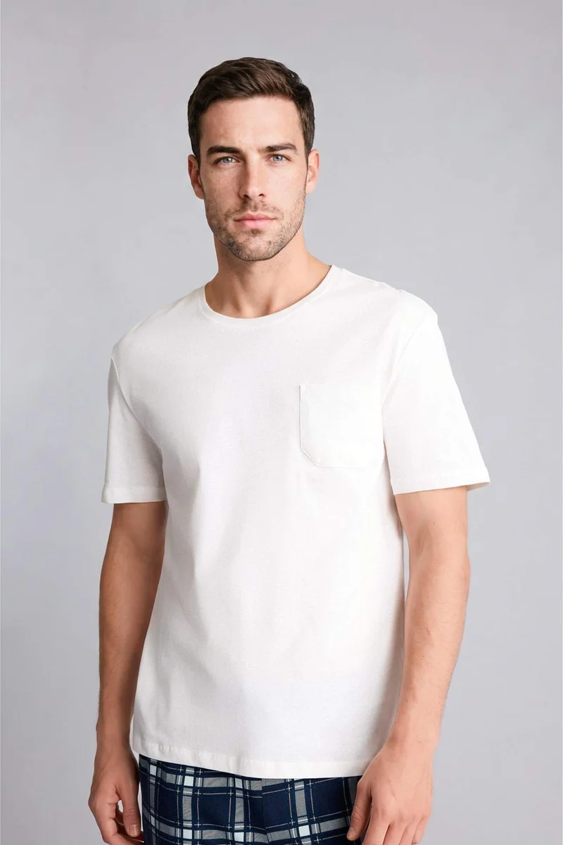 Defacto  New Regular Fit Short Sleeve Knitted Tops for Men | Best Price UAE