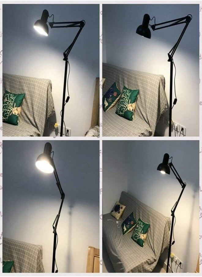 Occuwzz - Floor Lamps Nordic Modern Elegant Floor Lamp Pleated Cloth Cover Standing Light With E27 Blub for Bedroom Living Room Office - Image 1