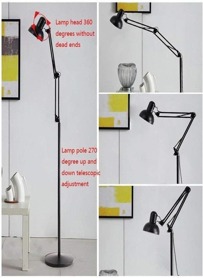 Occuwzz - Floor Lamps Nordic Modern Elegant Floor Lamp Pleated Cloth Cover Standing Light With E27 Blub for Bedroom Living Room Office - Image 1