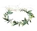 DDazzling Green Leaf Floral Crown Eucalyptus Flower Women Girls Headband Flower Headpiece Bridal Halo Photo Prop (Green) - Image 2