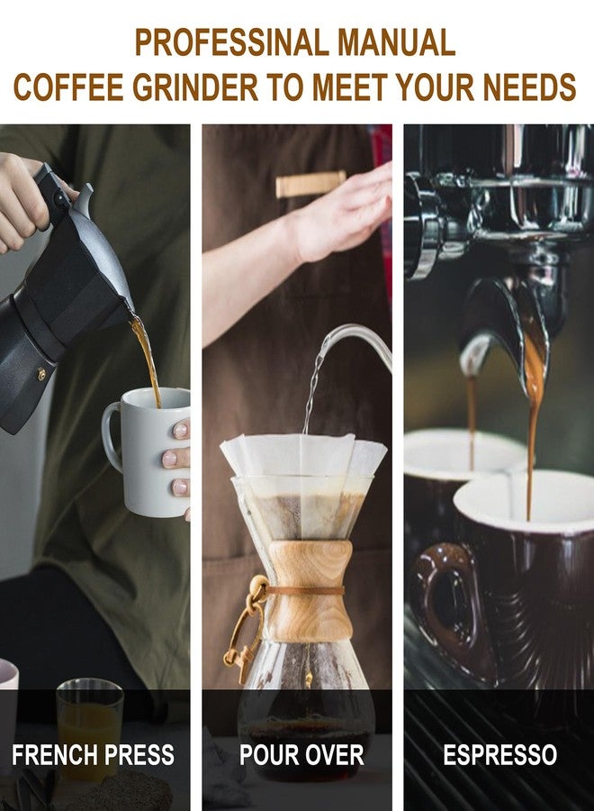 NewlukPro M6 Manual Coffee Grinder,Conical Hexagonal Burr & Double Bearings for Smooth Grinding,Designed for Espresso Pour Over French Press,25g Capacity,Compact & Portable,Gifts for Coffee Lovers - Image 3