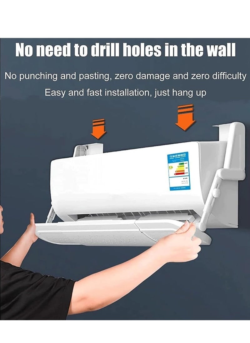 Generic Air Conditioner Deflector, Air Conditioning Wind Shield, Split AC Air Conditioning Baffles for  Preventing Air Blowing From AC Directly, 79-107cm Adjustable Retractable AC Windshield For Home Office (White MKS-159)  - Image 2