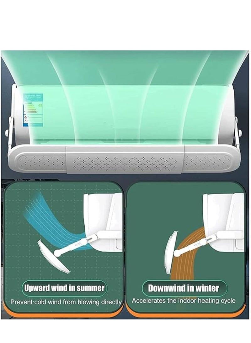 Generic Air Conditioner Deflector, Air Conditioning Wind Shield, Split AC Air Conditioning Baffles for  Preventing Air Blowing From AC Directly, 79-107cm Adjustable Retractable AC Windshield For Home Office (White MKS-159)  - Image 3
