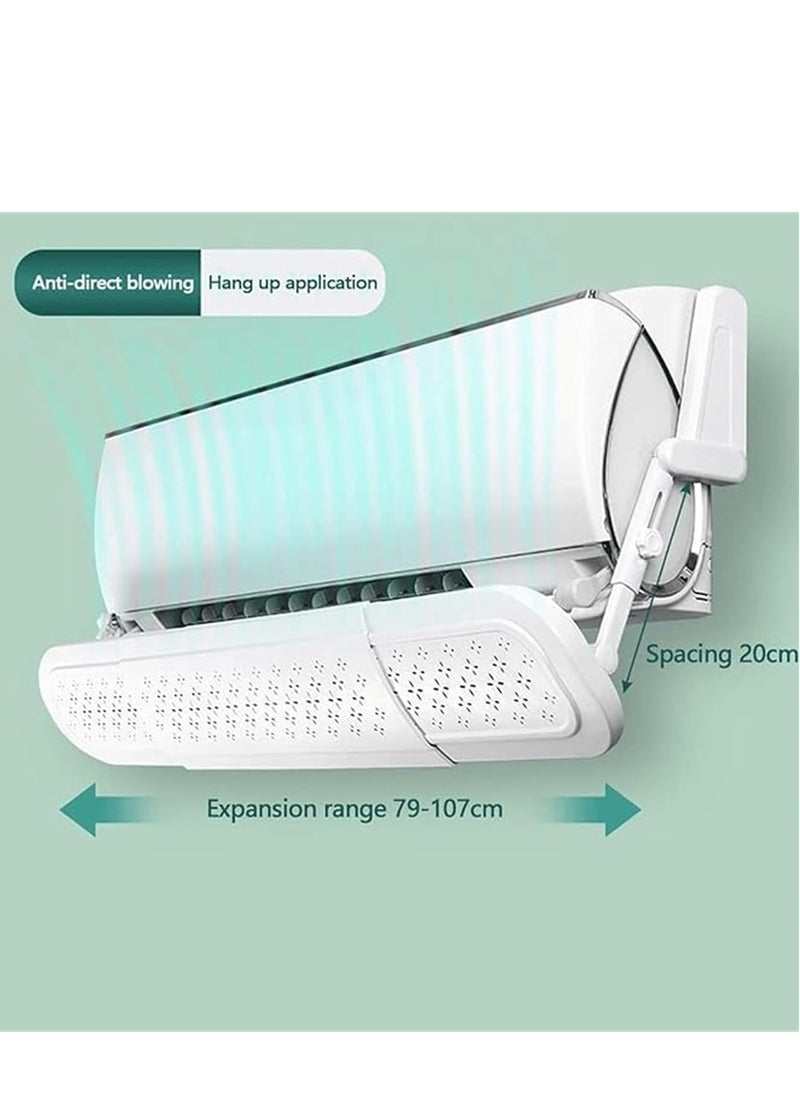 Generic Air Conditioner Deflector, Air Conditioning Wind Shield, Split AC Air Conditioning Baffles for  Preventing Air Blowing From AC Directly, 79-107cm Adjustable Retractable AC Windshield For Home Office (White MKS-159)  - Image 4