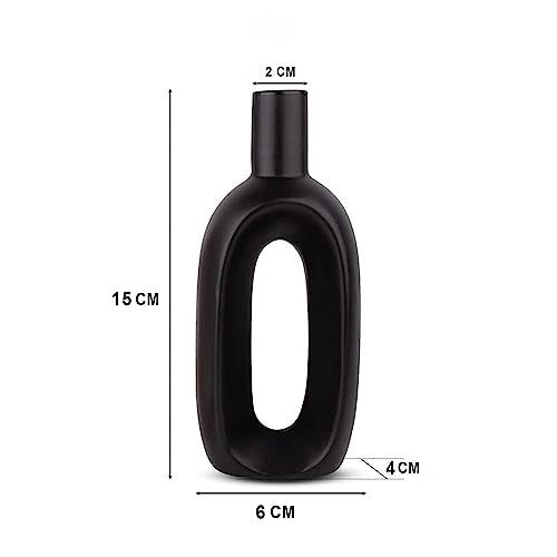 Xtore Beautiful Home Decor Ceramic Hollow Vase (Pack of 1, Black) - Image 4