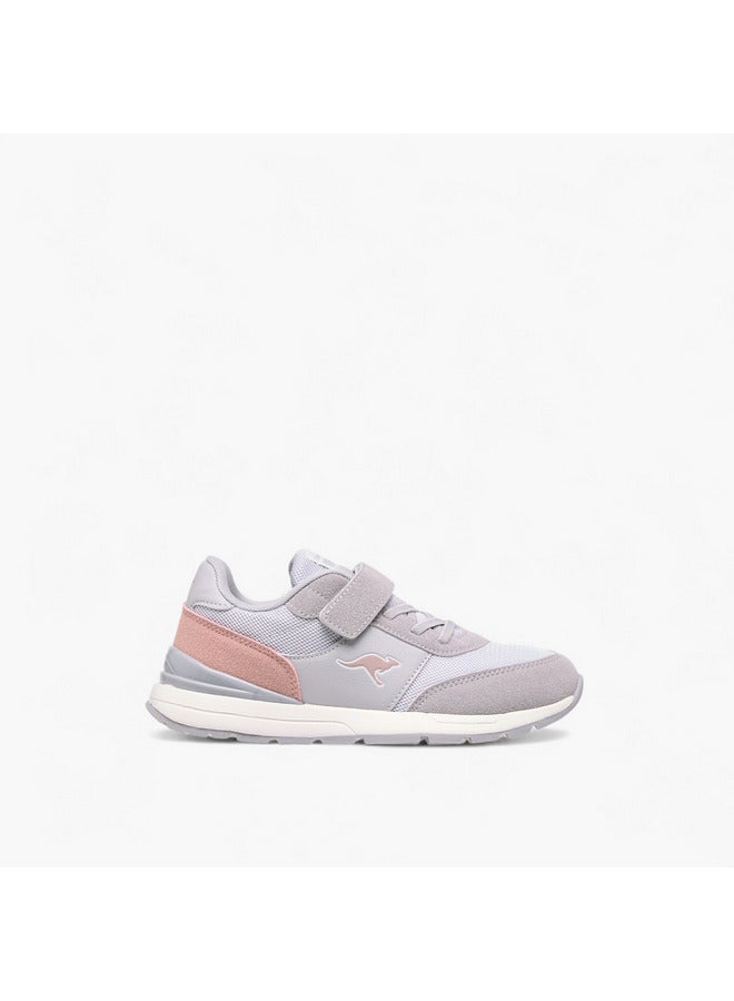 kangaROOS Girls' Logo Print Sports Shoes with Hook and Loop Closure  - Image 3
