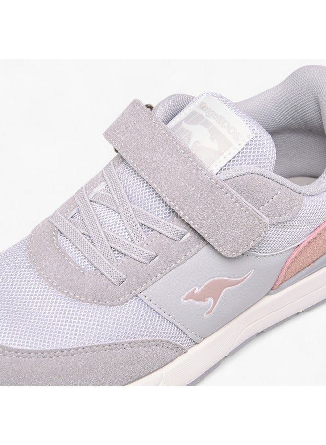 kangaROOS Girls' Logo Print Sports Shoes with Hook and Loop Closure  - Image 4