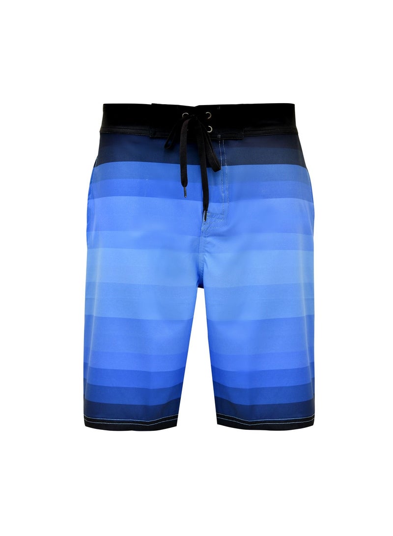 BOB MARLIN Bob Marlin Performance Board Shorts Swimming Trunks Quick Dry Blue Stripey  - Image 1