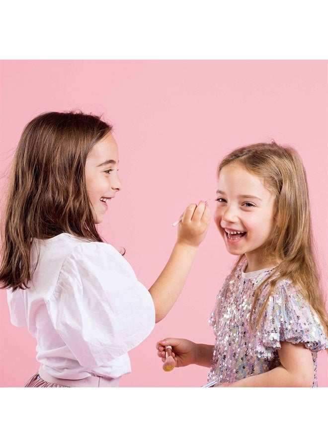 Miss Nella Make Up Brush Set for Kids, 4 kid size pink brushes, 2 eye shadow applicators, blush brush, blending brush, perfect for little hands - Image 4