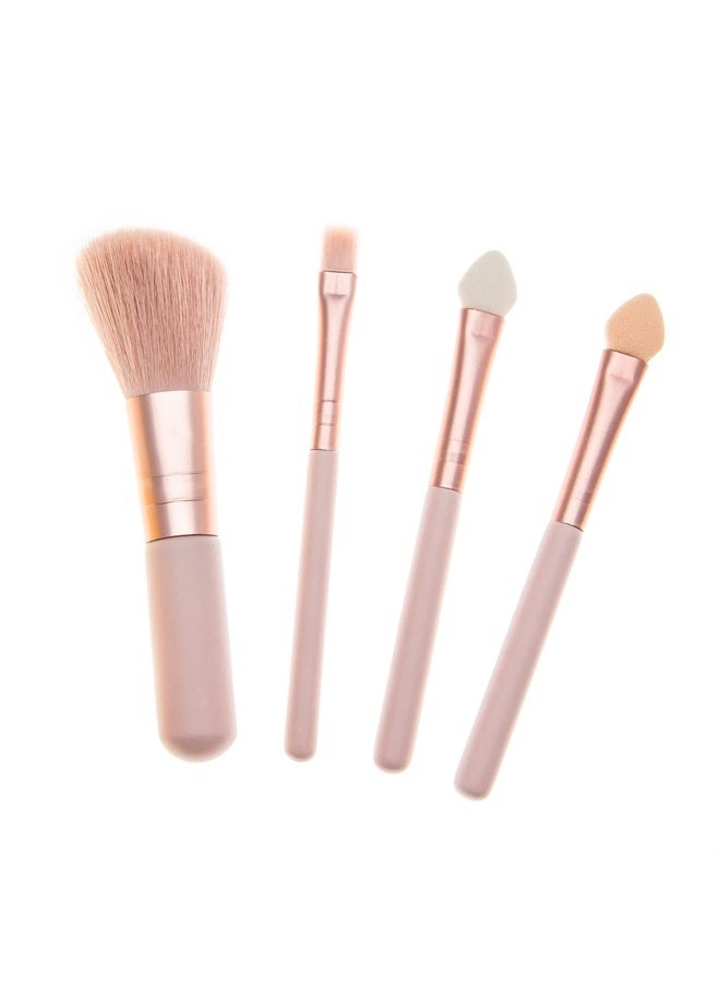 Miss Nella Make Up Brush Set for Kids, 4 kid size pink brushes, 2 eye shadow applicators, blush brush, blending brush, perfect for little hands - Image 5