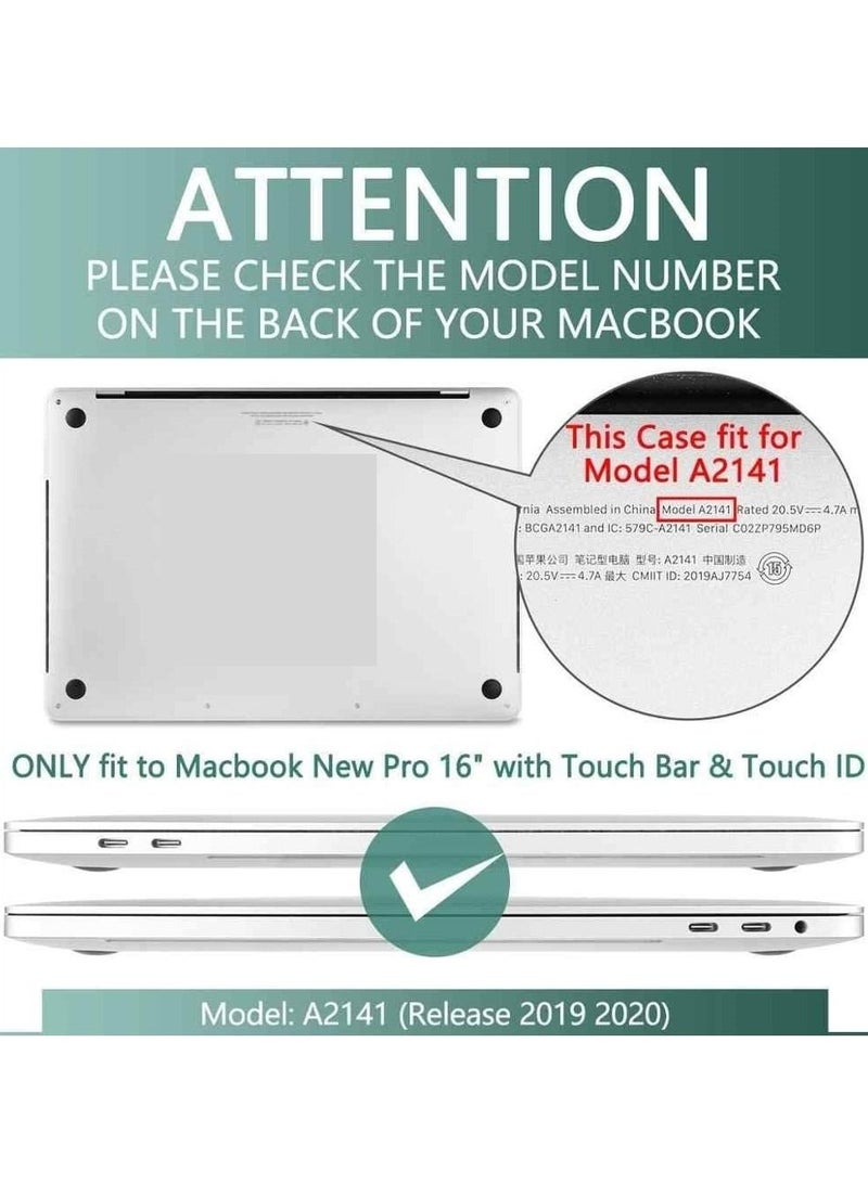 أمم حافظة صلبة بتصميم أمريكي لوحة مفاتيح إنجليزية وواقي شاشة متوافق مع أبل ماك بوك برو موديل 16 بوصة إصدار إيه 2141 2019 وردي - Image 2