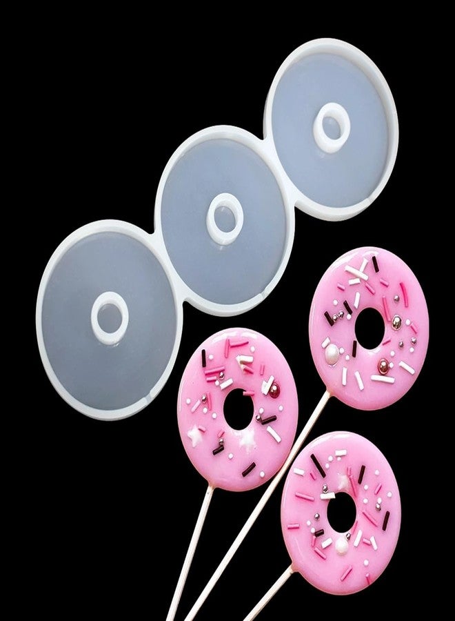 mostsom Silicone Lollipop Mold,Love Wings/Heart/Round Shape Mold,Cake Lollipop Fondant Mold,For Making Lollipop Chocolate Candy Cookie,Hard Candy,No Sticks 2PCS (A Hollow Round) - Image 5