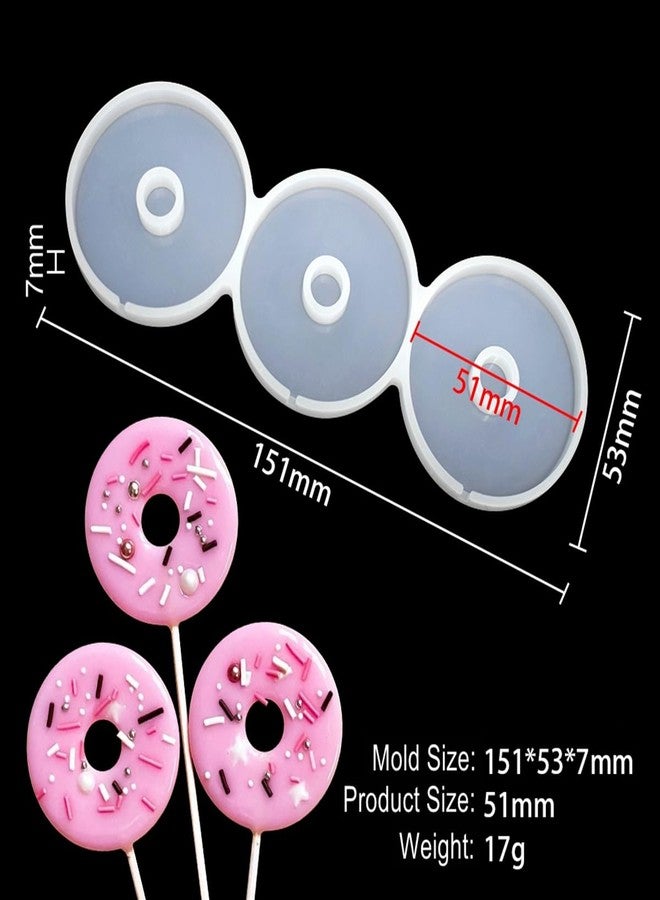 mostsom Silicone Lollipop Mold,Love Wings/Heart/Round Shape Mold,Cake Lollipop Fondant Mold,For Making Lollipop Chocolate Candy Cookie,Hard Candy,No Sticks 2PCS (A Hollow Round) - Image 3