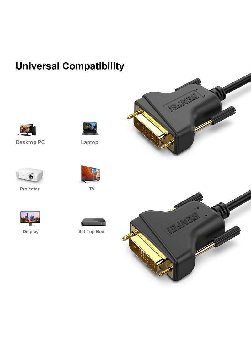 Benfei BENFEI DVI to DVI Cable, 1.8 Meter DVI-D 24+1 Gold Plated Cable, Dual Link Support High Resolution 2560x1600 for Gaming, DVD, Laptop, HDTV  - Image 3