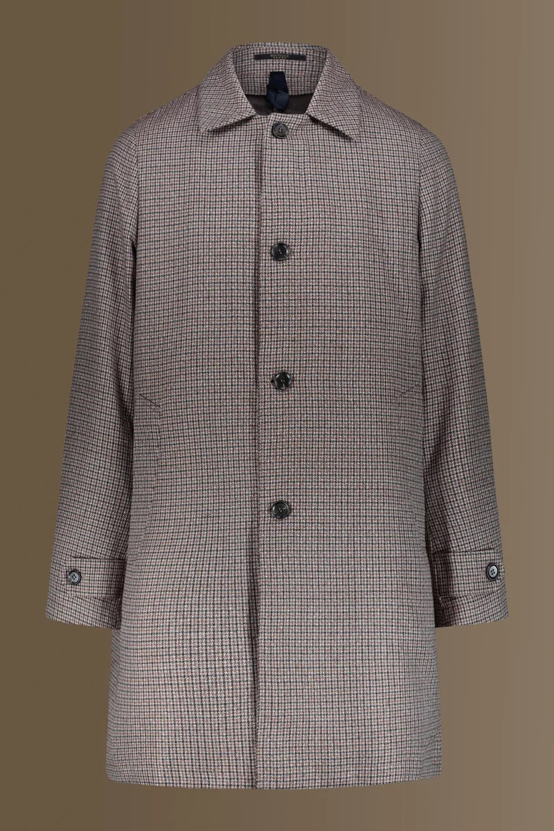 دوبل غانغر Padded coat microcheck fabric - Beige