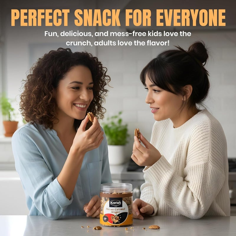 Karish Pecan Dragee Caramel 180g Jar – Crunchy Nut Snack Coated in Sweet Caramel, Perfect for Gifting & Sharing - Image 4