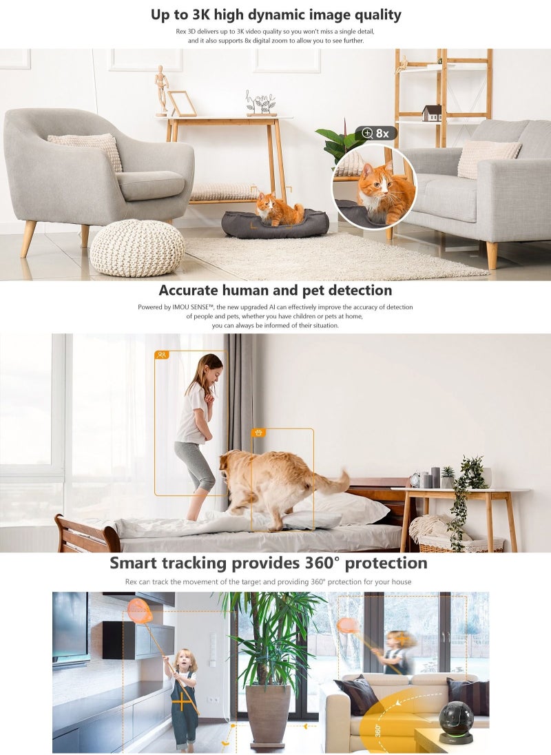 IMOU - IMOU Rex 3D IP Camera 5MP/3K Indoor Human Pet Detection Two-way Talk 360º WIFI Smart Home Smart Tracking Night Vision - Image 1