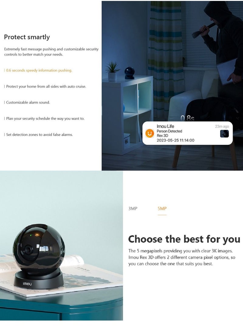 IMOU - IMOU Rex 3D IP Camera 5MP/3K Indoor Human Pet Detection Two-way Talk 360º WIFI Smart Home Smart Tracking Night Vision - Image 1