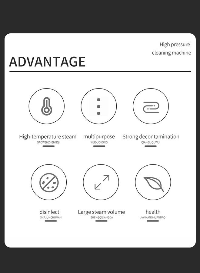 DUNISO Handheld steam cleaner, mop type high temperature pressurized steam cleaner, 1050W, with safety lock and 13PCS accessories, suitable for range hoods, gas stoves, glass, doors and windows, sofas  - Image 4