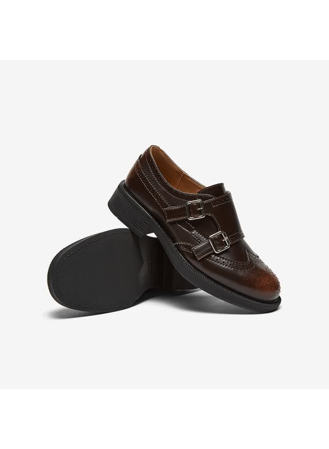 Basto 24 Spring Fashion Retro British Style Oxford Shoes Chunky Heel Women's Flats Cd462am5 Brown 36 - Image 3
