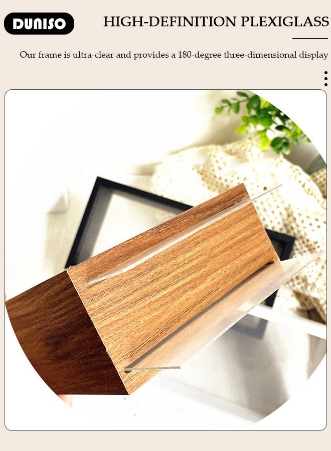 DUNISO 3D Shadow Box, 26*12.5*6cm DIY Wedding Memory Dried Flower Shadow Box Picture Frame Display Box for Tabletop Wooden Deep Box  Medals, Flowers, Memorabilia, Photo - Image 5