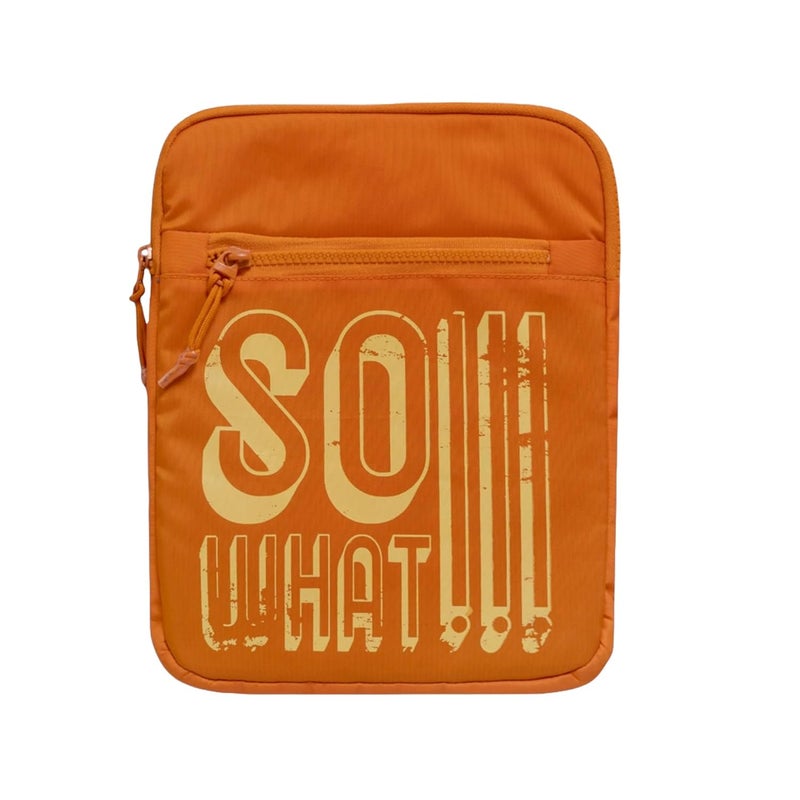 QIPS Tablet Sleeve Bag for up to 12-Inch Tablets – Water-Resistant PU-Coated Case with Front Pocket – Lightweight iPad & Tablet Cover for Work, School & Travel – Slim Protective Design (Orange) - Image 1