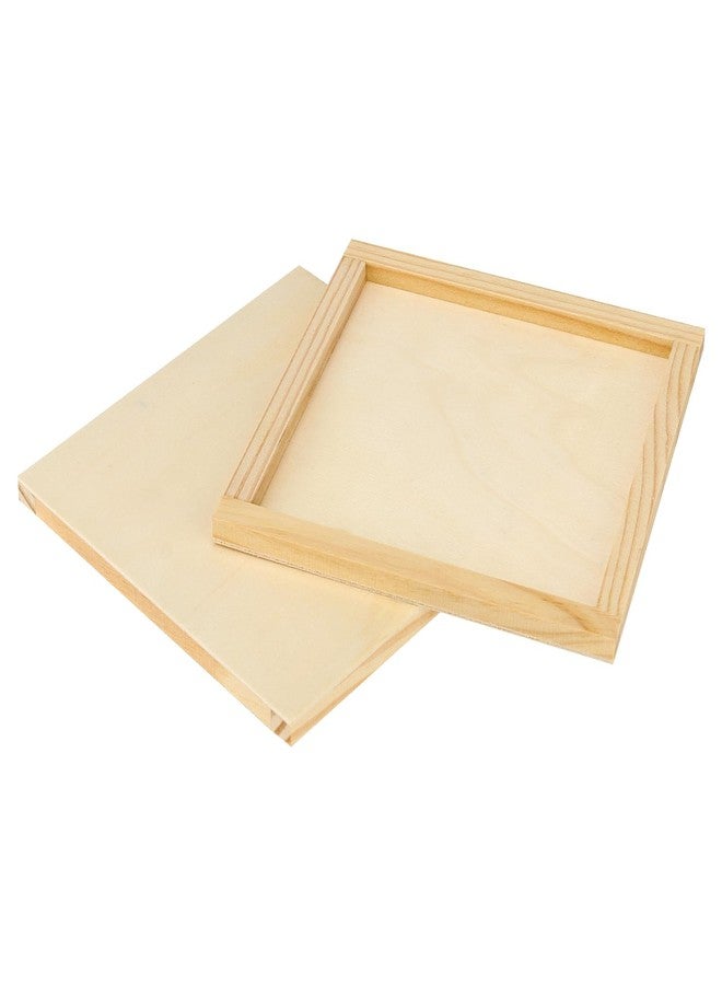 MANCHAP 20 Pack 6 x 6 Inch Square Wooden Canvas Boards, Unfinished Wood Panels, Blank Cradled Panel for Painting Crafts - Image 5