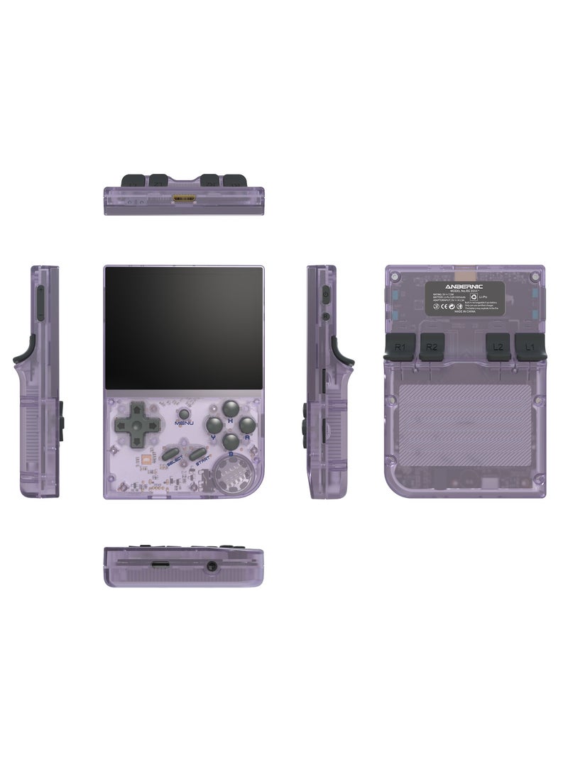 RG35XX 2024 New Version Retro Handheld Game Console, Upgraded Chip, Linux System 3.5-Inch IPS Screen Built-in 128G TF Card and 13000+ Classic Games, Support HDMI TV Output (Purple 128G) - Image 3