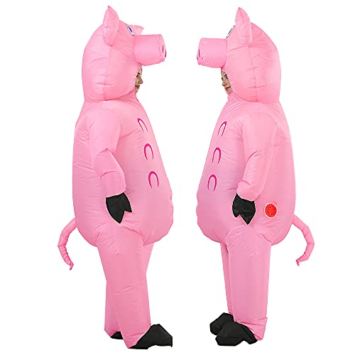 JASHKE Inflatable Pig Costume - Adult Pink Pig Blow Up Costume - Image 4