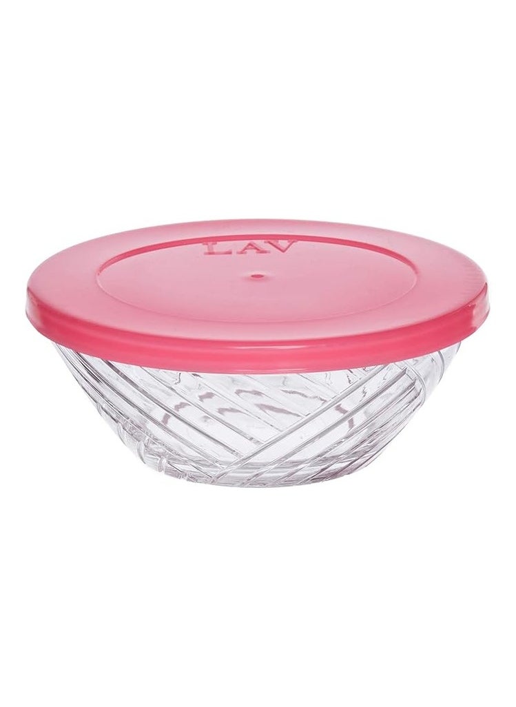 LAV 6 Pieces Elis Glass Bowl Set Plastic Lids, 320 Ml  - Image 2