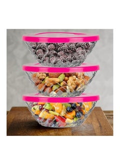 LAV 6 Pieces Elis Glass Bowl Set Plastic Lids, 320 Ml  - Image 5