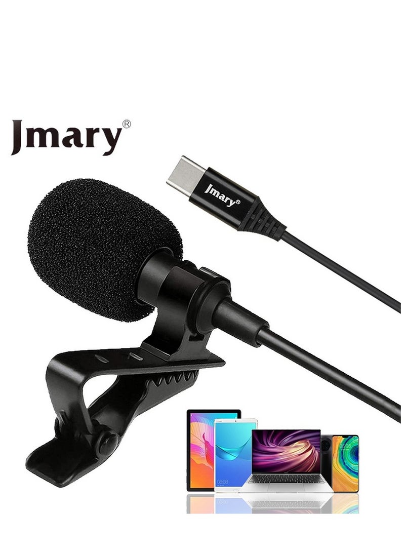 Jmary - Jmary MC-R2 2m Lavalier Microphone with Type-C Interface - Black - Image 1