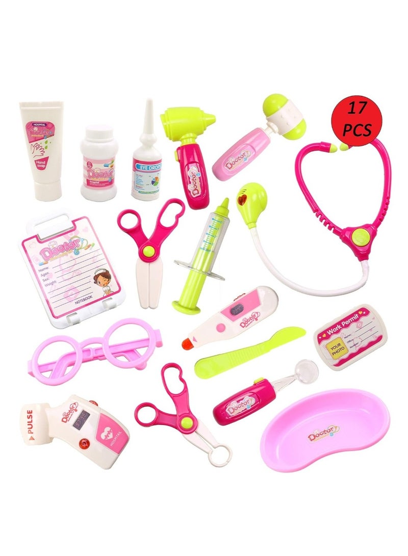 كيكو لعبة عربة الطبيب الذكية للأطفال - 17 قطعة عربة طبية للأطفال بعجلات، محطة طبية تظاهرية للأطفال مع أضواء وحقنة ومقياس حرارة وسماعة الطبيب - Image 3