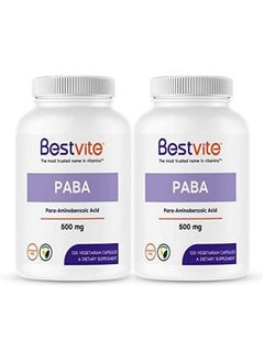 BESTVITE Paba 500Mg (240 Vegetarian Capsules) (120 X 2) (Paraaminobenzoic Acid) No Stearates Vegan Non Gmo Gluten Free  - Image 2