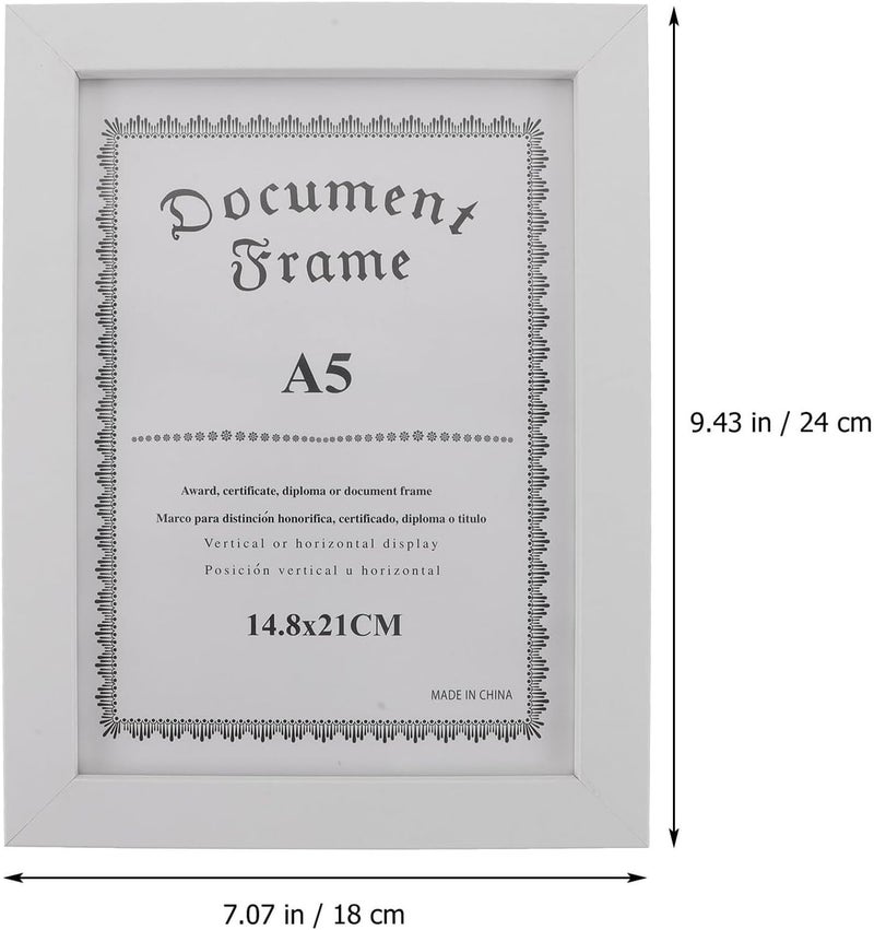 Business License Frame A5 White Certificate Frame Wall and Tabletop Display for Business Licenses and Diplomas - Image 2