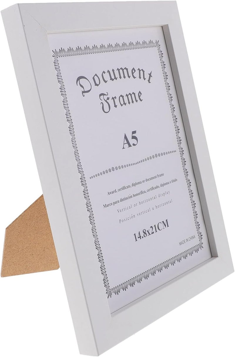 Business License Frame A5 White Certificate Frame Wall and Tabletop Display for Business Licenses and Diplomas - Image 1