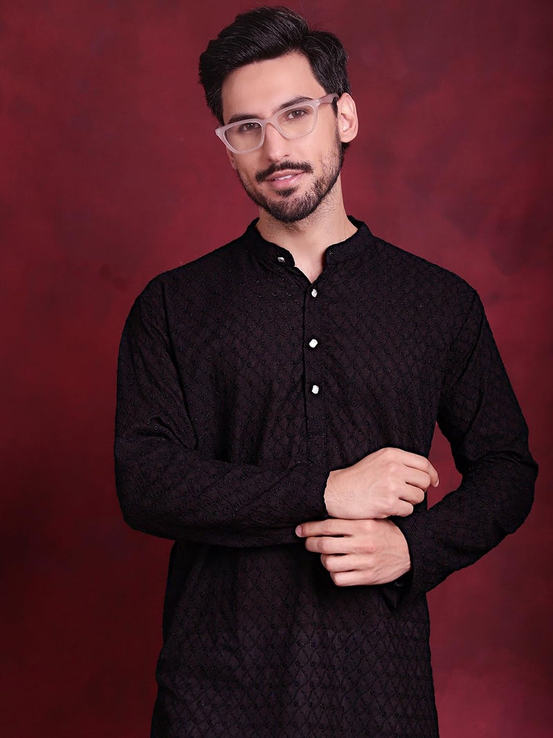 jompers قميص جومبرز للرجال من القطن الخالص بتصميم عادي في اللون الأسود - Image 5