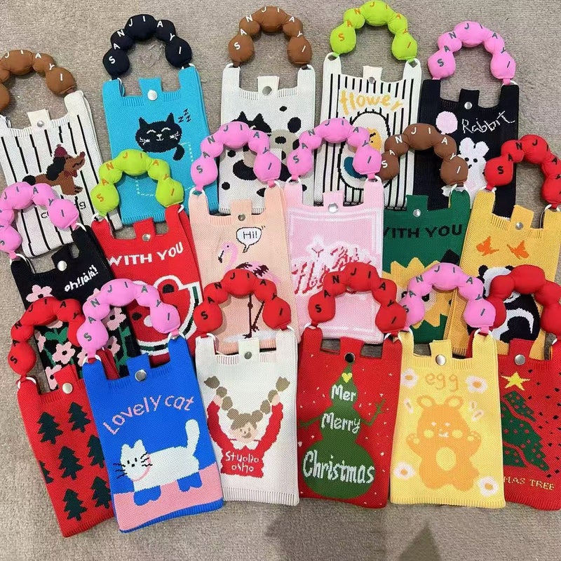New Mini High-End Cute Woven Mini Knitted Bag, Versatile And Portable For Mobile Phones, Suitable For Commuting, Crossbody Small Square Bag - Image 2
