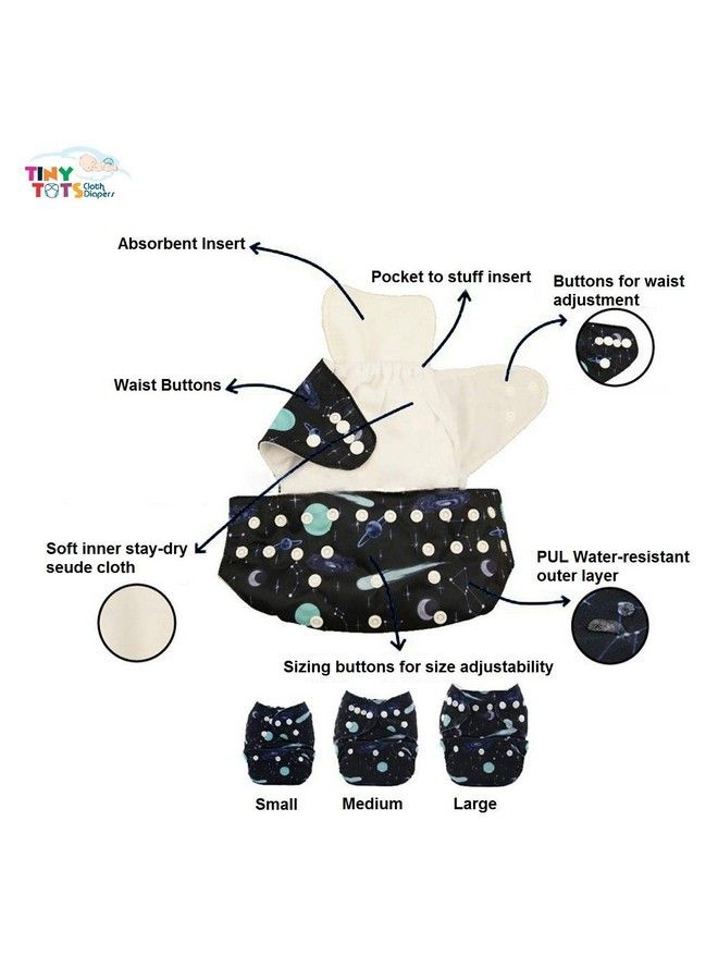 Microseude Pocket Elastic Diaper With Microfiber Insert (Free Size)