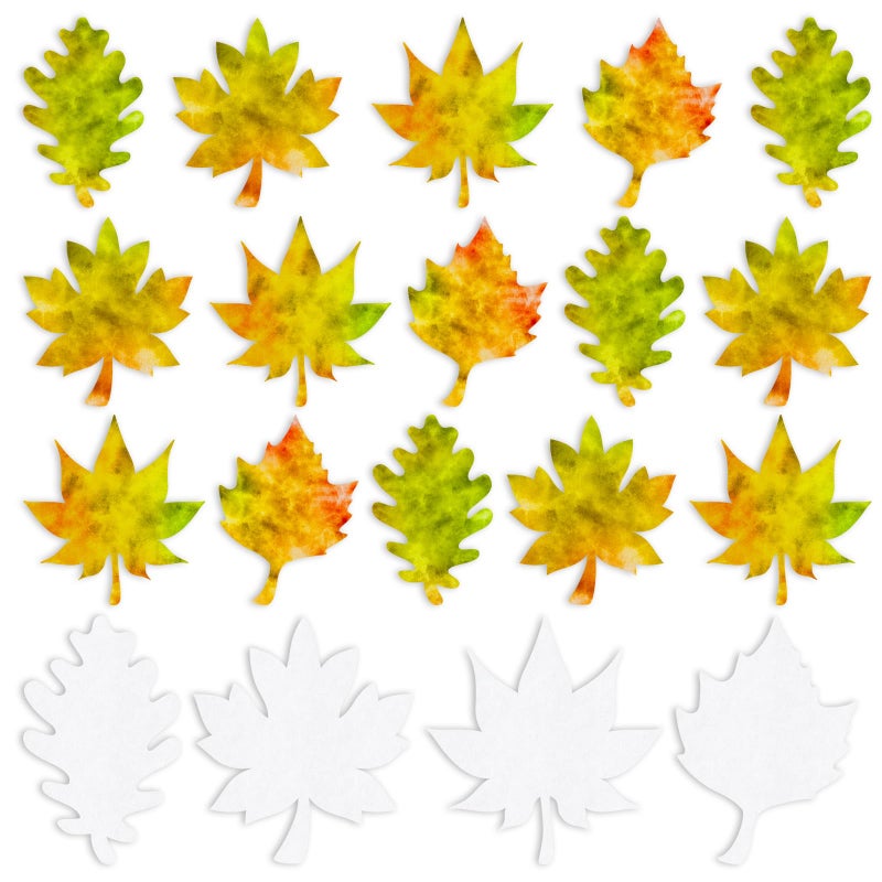 Watersay 100 Pcs Color Diffusing Paper Leaves Fall Color Diffusing Watercolor Crafts Maple Leaf for Fall Classroom Bulletin Board Decorations Autumn Arts and Crafts 4 Styles - Image 2