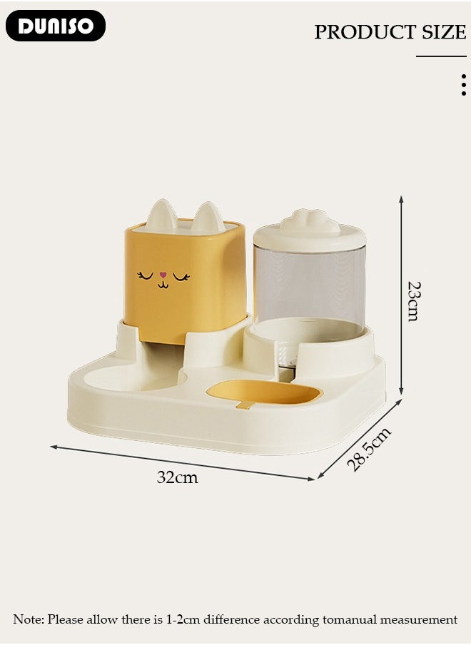 Automatic Pet Feeder, Gravity Cat Dog Food Feeder and Water Dispenser Set, Anti-slip Automatic Feeder Waterer Food Dispenser for Large & Small Dog Cat Puppy Kitten Feeder