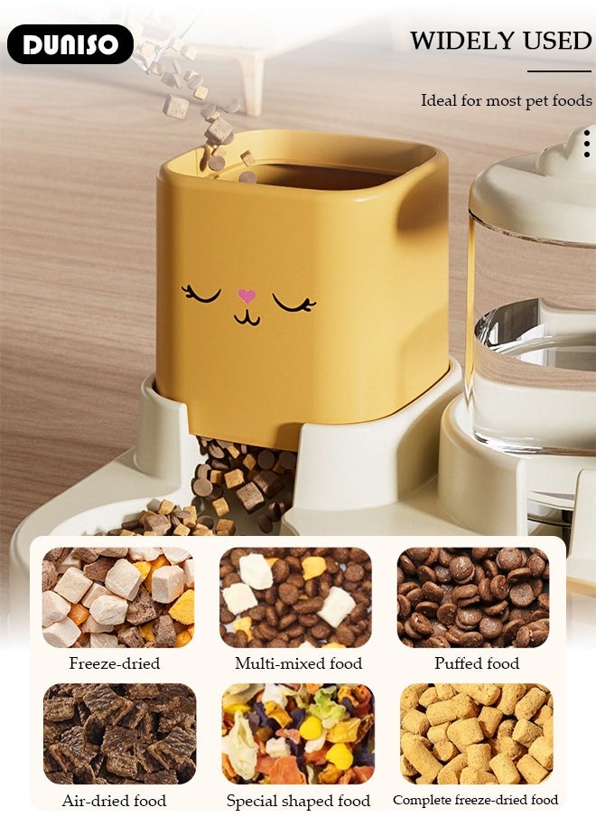 Automatic Pet Feeder, Gravity Cat Dog Food Feeder and Water Dispenser Set, Anti-slip Automatic Feeder Waterer Food Dispenser for Large & Small Dog Cat Puppy Kitten Feeder
