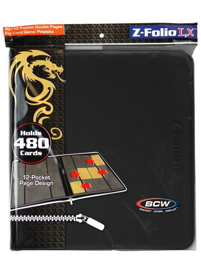 BCW 12 Pocket Z Folio Lx Trading Card Albums Black - Image 2