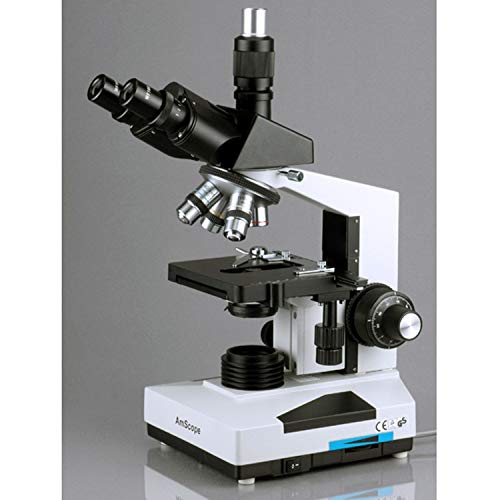 AmScope 40X-2000X LED Trinocular Biological Compound Microscope, White, T490B-LED - Image 2