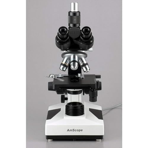 AmScope 40X-2000X LED Trinocular Biological Compound Microscope, White, T490B-LED - Image 3
